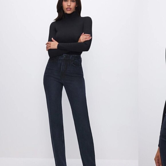 NWT Good American Black Stretch Long Sleeve Bodysuit - Size 2 (Medium) - Picture 13 of 13